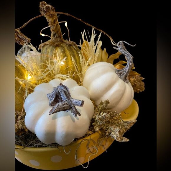 NEW Fall Centerpiece | fall decor | handmade | Pumpkin Arrangement | Lighted - Picture 4 of 10